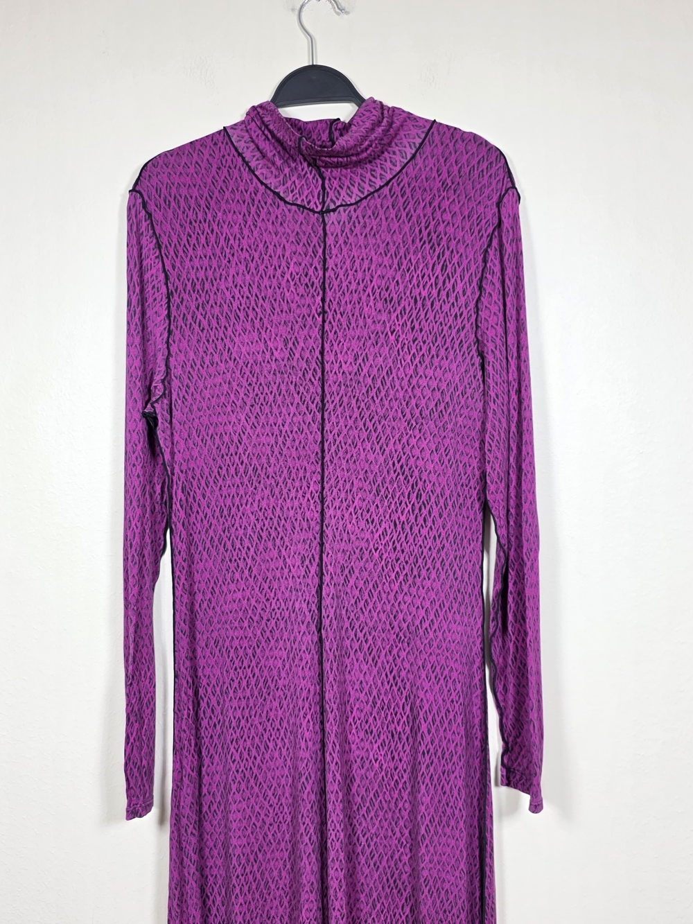 PROENZA SCHOULER WHITE LABEL MESH JERSEY TURTLENECK DRESS SIZE L MSRP $450 - Picture 7 of 12